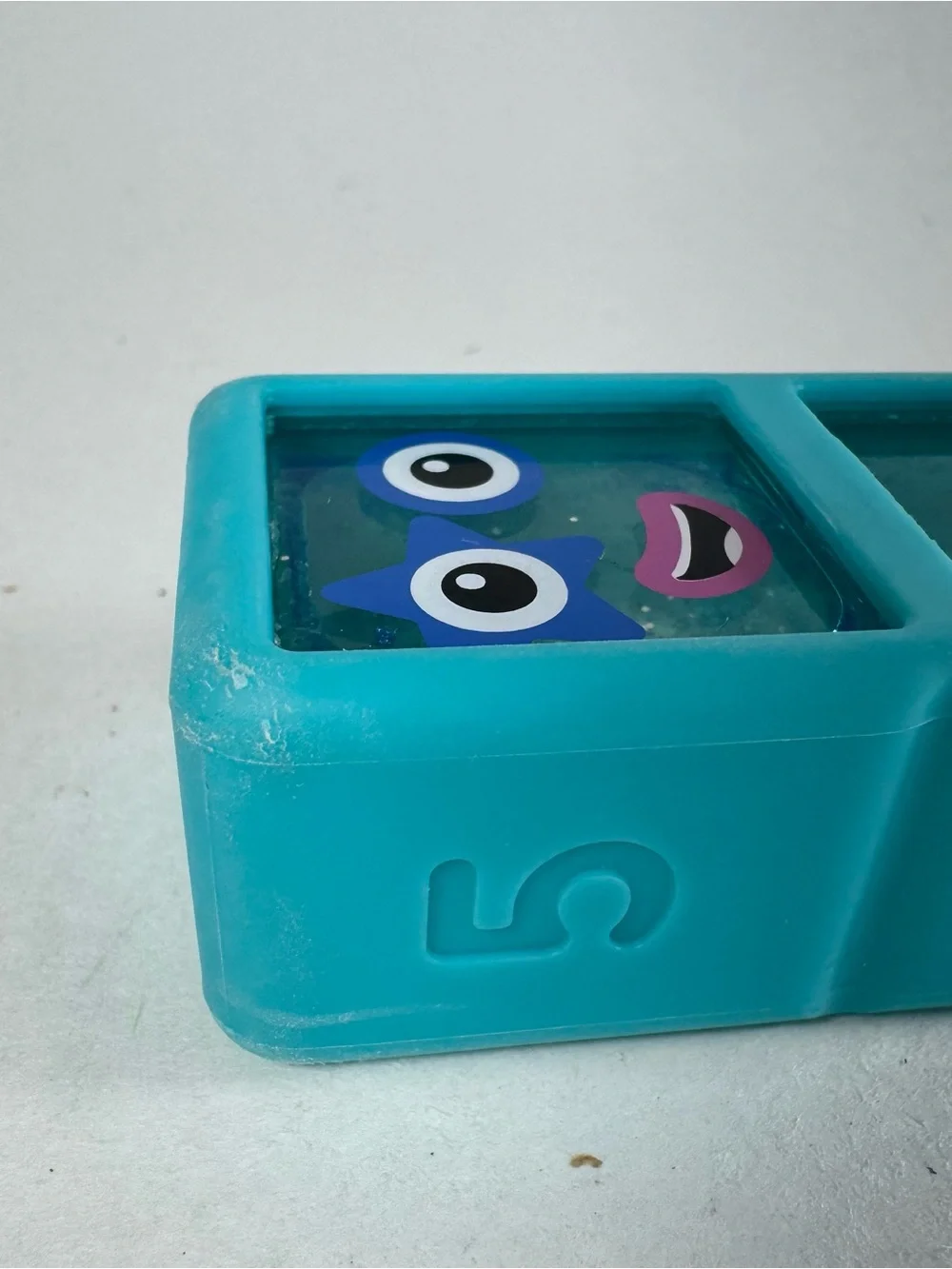 Hand 2 Mind 2024 Alphablocks Number Blocks 5 Teal Blue Rubber Glitter Water 6.5